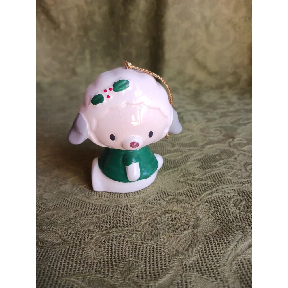 Enesco Lamb Ornament 1985 Ceramic Sheep Green White